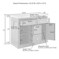 Crosley Claire Kitchen Island - KF30096WM-GY - The Home Selection