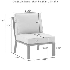 Crosley Clark Armless Outdoor Sectional Chair - KO70373MB - The Home Selection