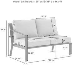 Crosley Clark Outdoor Sectional Left Side Loveseat - KO70370MB - The Home Selection