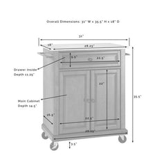 Crosley Compact 31 Inch Wood Top Kitchen Cart - KF30021E - The Home Selection