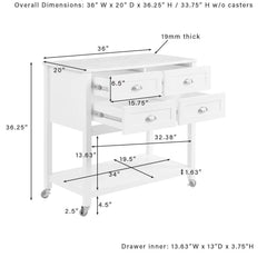 Crosley Connell Kitchen Island/cart - CF3036WM-GY - The Home Selection