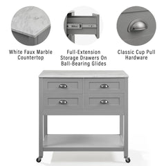 Crosley Connell Kitchen Island/cart - CF3036WM-GY - The Home Selection