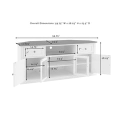 Crosley Corner Tv Stand For 65+ Inch Tv - CF1000260-WH - The Home Selection