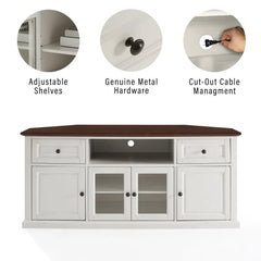 Crosley Corner Tv Stand For 65+ Inch Tv - CF1000260-WH - The Home Selection