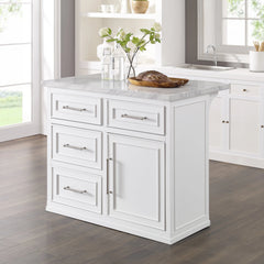 Crosley Cutler Faux Marble Top Kitchen Island - KF30094WM - The Home Selection