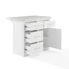 Crosley Cutler Faux Marble Top Kitchen Island - KF30094WM - The Home Selection
