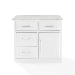Crosley Cutler Faux Marble Top Kitchen Island - KF30094WM - The Home Selection