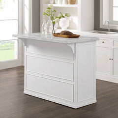 Crosley Cutler Faux Marble Top Kitchen Island - KF30094WM - The Home Selection