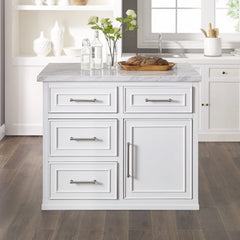 Crosley Cutler Faux Marble Top Kitchen Island - KF30094WM - The Home Selection