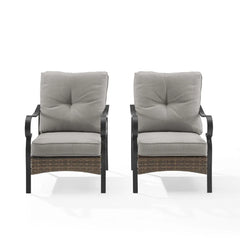 Crosley Dahlia 2pc Metal And Wicker Outdoor Chair Set - CO6251MB-TE - The Home Selection