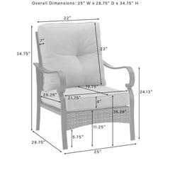 Crosley Dahlia 2pc Metal And Wicker Outdoor Chair Set - CO6251MB-TE - The Home Selection