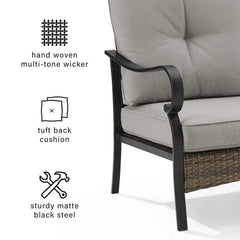Crosley Dahlia 5pc Outdoor Chair Set W/ Fire Table - KO70354MB-TE - The Home Selection