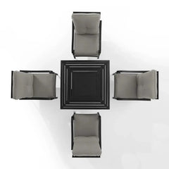 Crosley Dahlia 5pc Outdoor Chair Set W/ Fire Table - KO70354MB-TE - The Home Selection