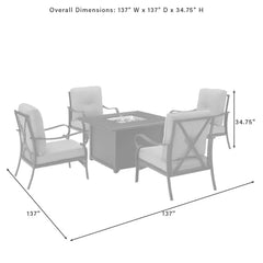 Crosley Dahlia 5pc Outdoor Chair Set W/ Fire Table - KO70354MB-TE - The Home Selection