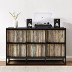 Crosley Enzo 6 Cube Record Storage Media Stand - CF1129-BK - The Home Selection
