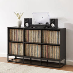 Crosley Enzo 6 Cube Record Storage Media Stand - CF1129-BK - The Home Selection