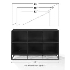 Crosley Enzo 6 Cube Record Storage Media Stand - CF1129-BK - The Home Selection