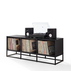 Crosley Enzo Large Record Storage Media Console - CF1127-BK - The Home Selection