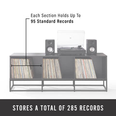 Crosley Enzo Large Record Storage Media Console - CF1127-BK - The Home Selection