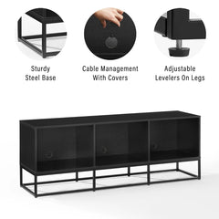 Crosley Enzo Large Record Storage Media Console - CF1127-BK - The Home Selection