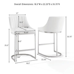Crosley Esme 2-piece Counter Height Bar Stool Set - CF502826GL-CR - The Home Selection