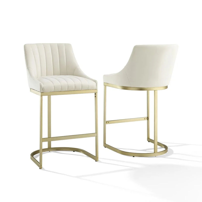 Crosley Esme 2-piece Counter Height Bar Stool Set - CF502826GL-CR - The Home Selection