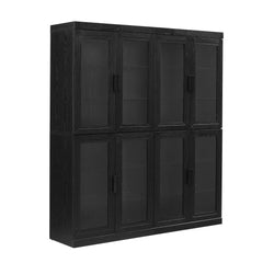 Crosley Essen 2Pc Glass Door Kitchen Pantry Storage Cabinet Set - KF33065BK - The Home Selection