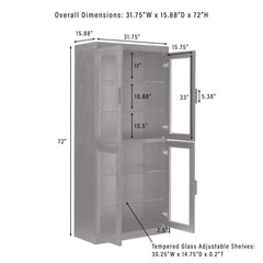 Crosley Essen 2Pc Glass Door Kitchen Pantry Storage Cabinet Set - KF33065BK - The Home Selection