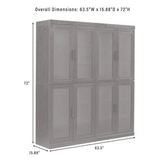 Crosley Essen 2Pc Glass Door Kitchen Pantry Storage Cabinet Set - KF33065BK - The Home Selection