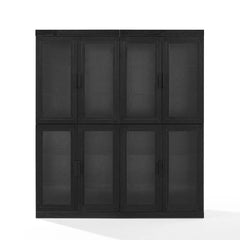 Crosley Essen 2Pc Glass Door Kitchen Pantry Storage Cabinet Set - KF33065BK - The Home Selection