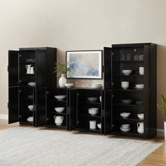 Crosley Essen 3-piece Sideboard And Pantry Set - KF33067BK - The Home Selection