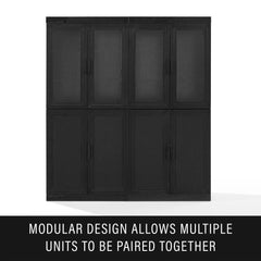 Crosley Essen Pantry Storage Cabinet With Glass Door Hutch - KF33063BK - The Home Selection