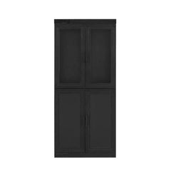 Crosley Essen Pantry Storage Cabinet With Glass Door Hutch - KF33063BK - The Home Selection