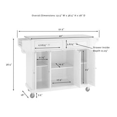Crosley Full Size 51.50 Inch Stainless Steel Top Kitchen Cart - KF30002E - The Home Selection