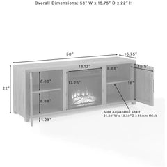 Crosley Gordon Low Profile Fireplace Tv Stand For 65+ Inch Tv - KF100758BK - The Home Selection