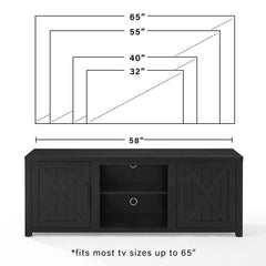 Crosley Gordon Low Profile Tv Stand For 65+ Inch Tv - CF101358-BK - The Home Selection