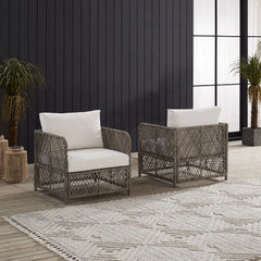 Crosley Granite Bay 2-piece Wicker Outdoor Chair Set - CO6281ST-CR - The Home Selection
