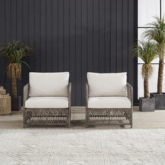 Crosley Granite Bay 2-piece Wicker Outdoor Chair Set - CO6281ST-CR - The Home Selection