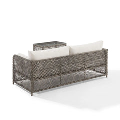 Crosley Granite Bay 2Pc Wicker Outdoor Sofa Patio Furniture Set - KO70366ST-CR - The Home Selection