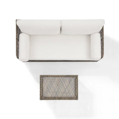 Crosley Granite Bay 2Pc Wicker Outdoor Sofa Patio Furniture Set - KO70366ST-CR - The Home Selection