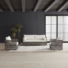 Crosley Granite Bay 3Pc Wicker Outdoor Sofa Patio Furniture Set - KO70365ST-CR - The Home Selection