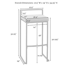 Crosley Harlowe 17.50 Inch 2pc Bar Stool Set - CF501930 - The Home Selection