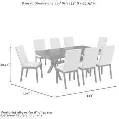 Crosley Hayden 101 Inch 9pc Dining Set Slate - KF13073SL - The Home Selection