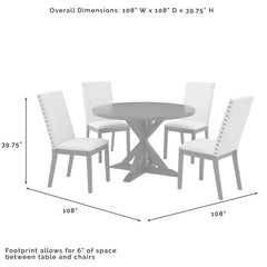 Crosley Hayden 108 Inch 5pc Round Dining Set Slate - KF13074SL - The Home Selection