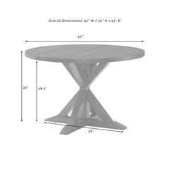Crosley Hayden 108 Inch 5pc Round Dining Set Slate - KF13074SL - The Home Selection