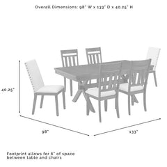 Crosley Hayden 98 Inch 7pc Dining Set Slate - KF13077SL - The Home Selection