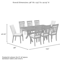 Crosley Hayden 98 Inch 9pc Dining Set Slate - KF13072SL - The Home Selection