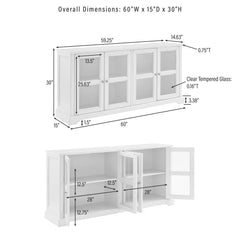 Crosley Holbrook Glass Door Sideboard - CF4221-BL - The Home Selection