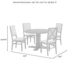 Crosley Joanna 102 Inch 5pc Round Dining Set Rustic-Brown - KF13063RB-RB - The Home Selection