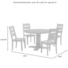 Crosley Joanna 104 Inch 5pc Round Dining Set - KF13062RB-RB - The Home Selection